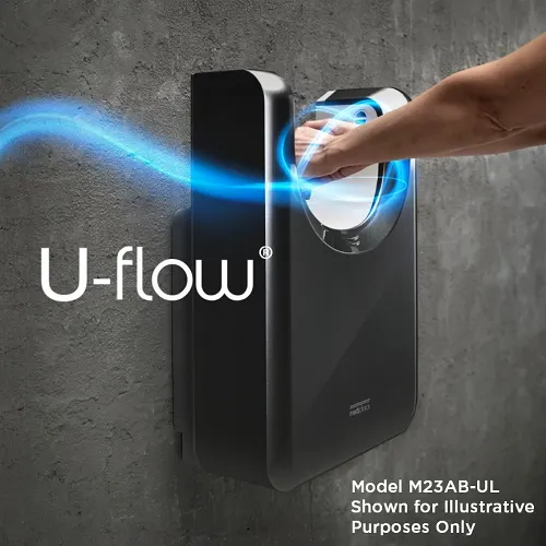 Saniflow® M23ABT U-FLOW® Hand Dryer - ALL-BLACK Cover High-Speed HEPA Universal Voltage