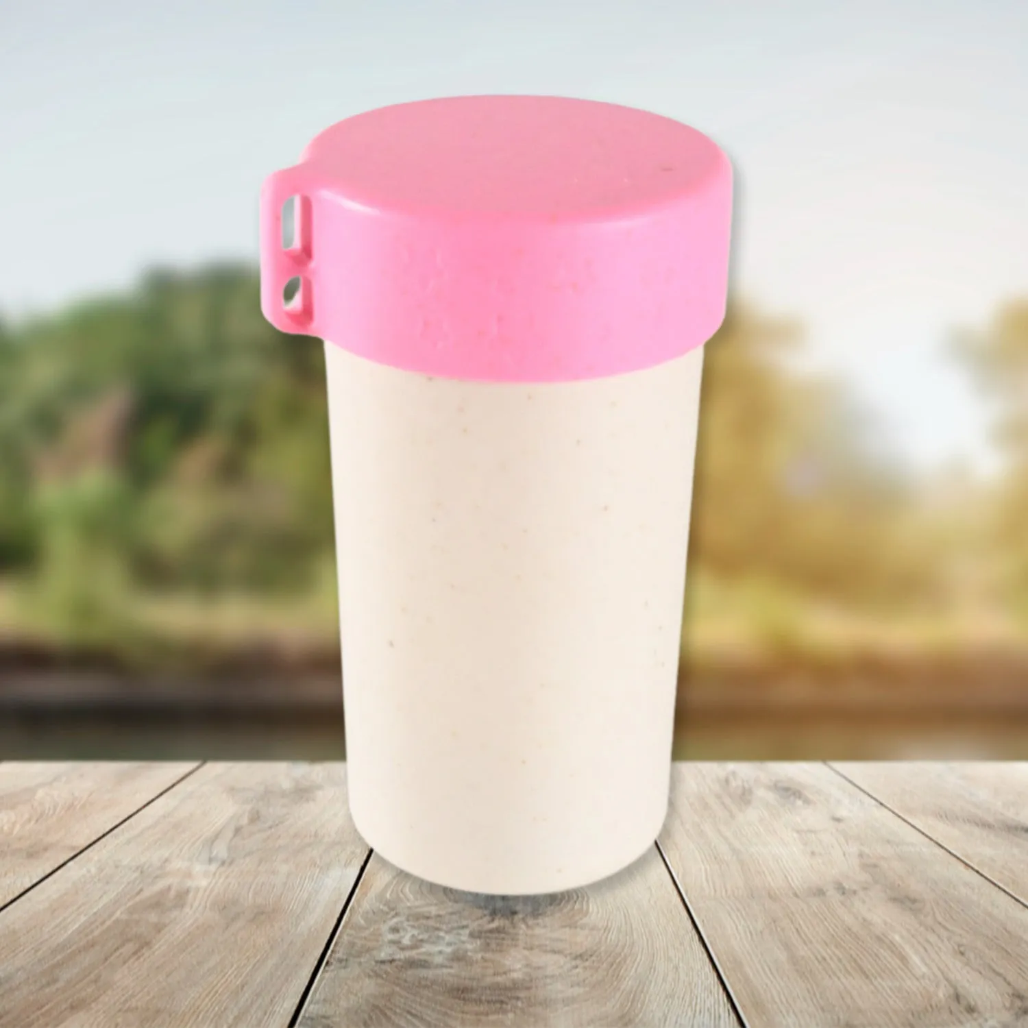 Travel Coffee Cup Portable Water Bottle Wheat Straw Coffee Tea Mug Coffee Mug with Lids for Coffee Tea (300 ML Approx)