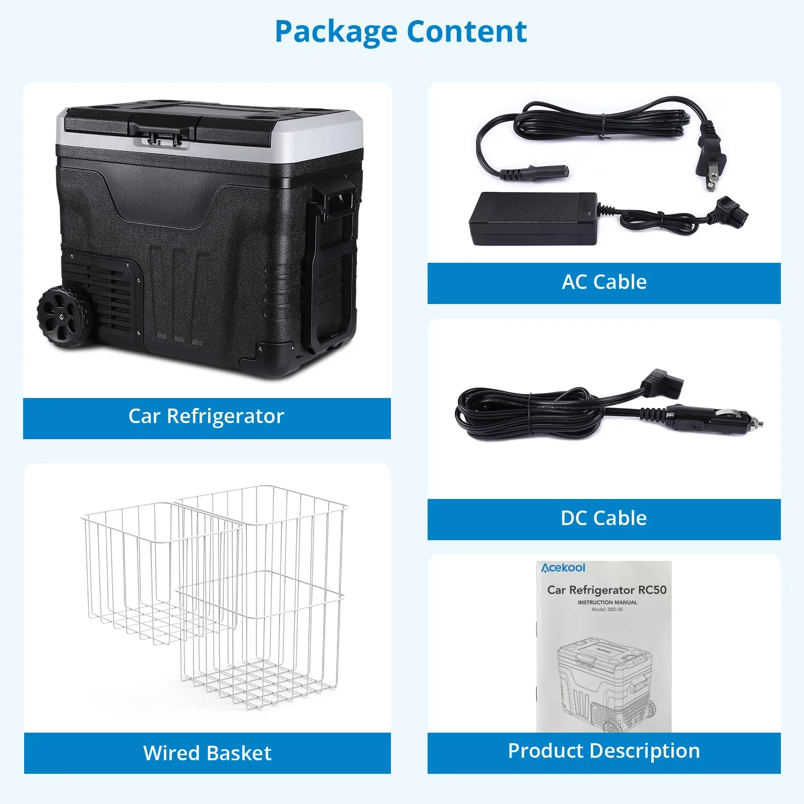 WHIZMAX 12V Refrigerator 53Quarts 50L RV Car Refrigerator Portable Refrigerator Freezer