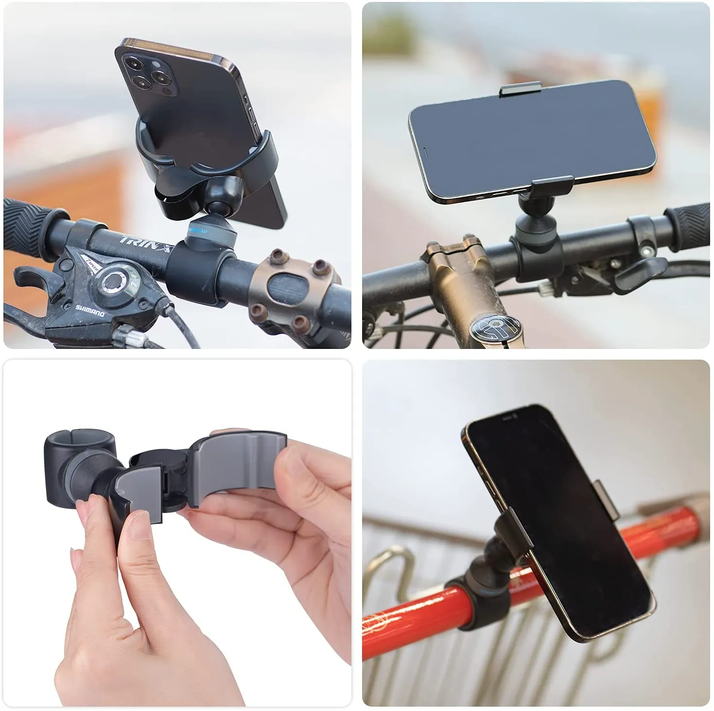 WixGear All-in-1 Multi Phone Mount, Bike Mount, Desk Mount, Shelf Mount, Air Vent Mount, Driver Mount, Headrest Mount Stroller Mount, 1 Mount for All