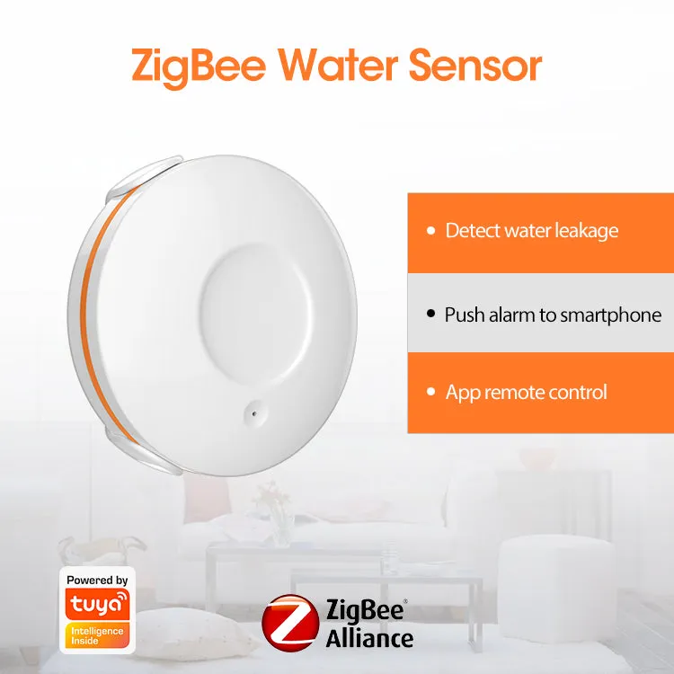 ZigBee water leak sensor detector Alexa, Google, HomeKit