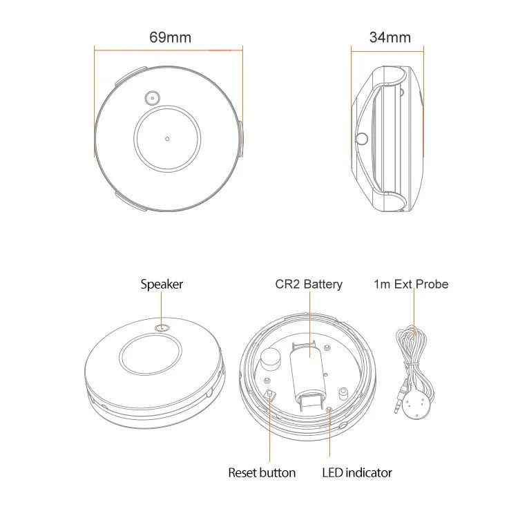 ZigBee water leak sensor detector Alexa, Google, HomeKit